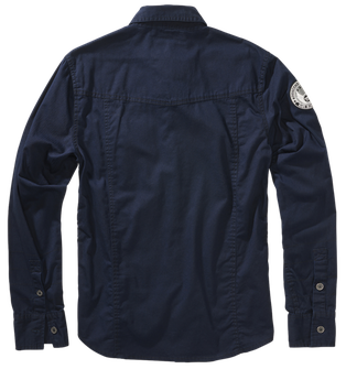 Košile Brandit Luis Vintage s dlouhým rukávem, námořnická modř