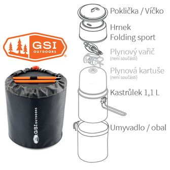 GSI Outdoors Kompaktní sada nádobí pro jednu osobu Halulite Soloist 1,1 l