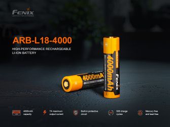 Nabíjecí baterie Fenix 18650 4000 mAh (Li-Ion)