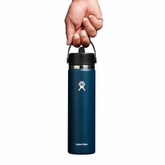 Hydro Flask Široká termo láhev s náustkem 24 OZ Wide Flex Straw Cap, indigo