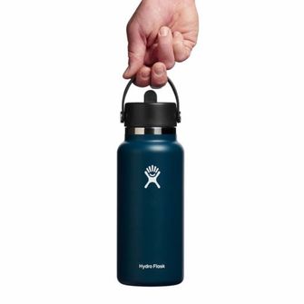 Hydro Flask Široká termo láhev s náustkem 32 OZ Wide Flex Straw Cap, indigo