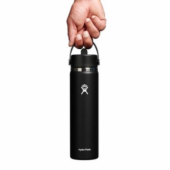 Hydro Flask Široká termo láhev s náustkem 24 OZ Wide Flex Straw Cap, černá