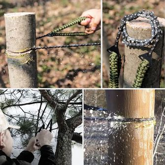 DRAGOWA Taktická kapesní motorová pila s rukojetí z paracordu Wander, zelená