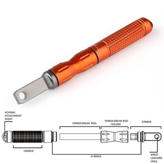 DRAGOWA Tactical Redflame kapesní vodotěsné hořčíkové křeslo, černé